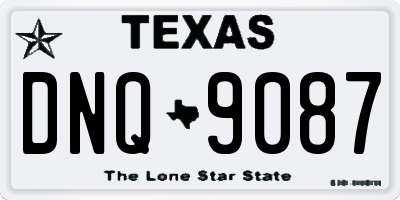TX license plate DNQ9087