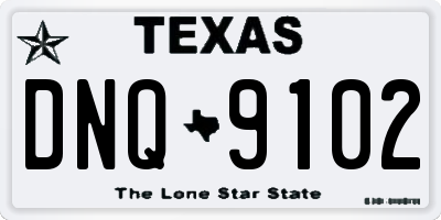 TX license plate DNQ9102