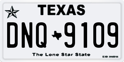 TX license plate DNQ9109