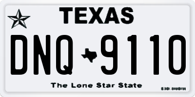 TX license plate DNQ9110