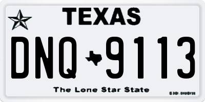 TX license plate DNQ9113
