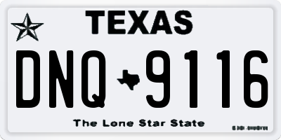 TX license plate DNQ9116