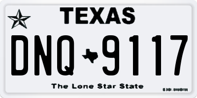 TX license plate DNQ9117
