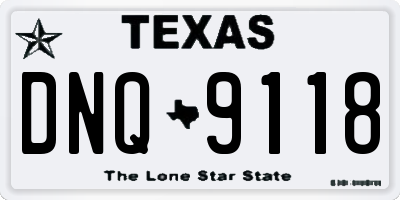 TX license plate DNQ9118