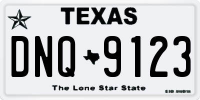 TX license plate DNQ9123