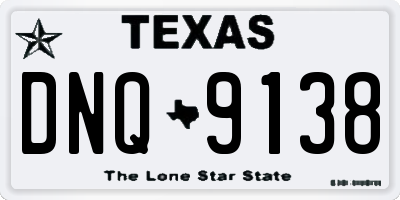 TX license plate DNQ9138