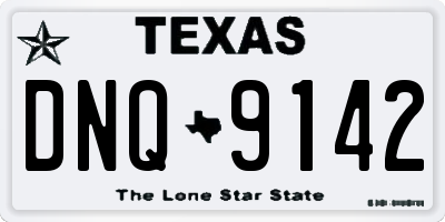 TX license plate DNQ9142