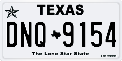 TX license plate DNQ9154