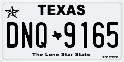 TX license plate DNQ9165
