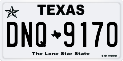 TX license plate DNQ9170