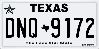 TX license plate DNQ9172