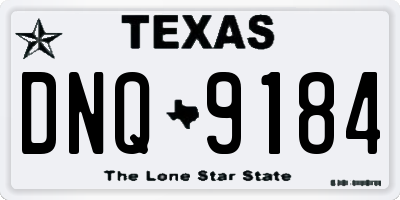 TX license plate DNQ9184