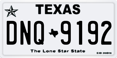 TX license plate DNQ9192