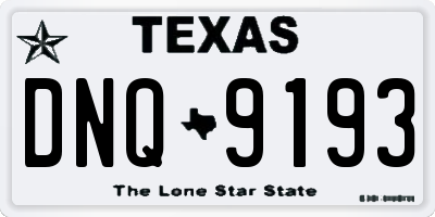TX license plate DNQ9193