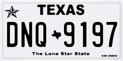 TX license plate DNQ9197