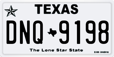 TX license plate DNQ9198
