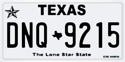 TX license plate DNQ9215