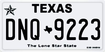 TX license plate DNQ9223