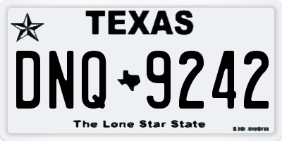 TX license plate DNQ9242