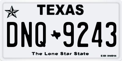 TX license plate DNQ9243