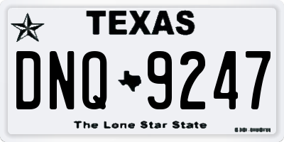 TX license plate DNQ9247