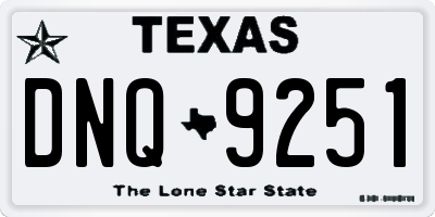 TX license plate DNQ9251
