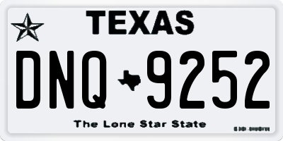 TX license plate DNQ9252