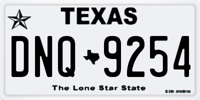 TX license plate DNQ9254