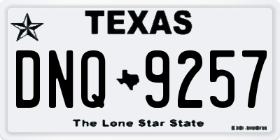 TX license plate DNQ9257