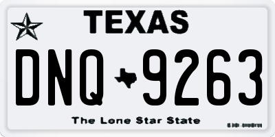 TX license plate DNQ9263