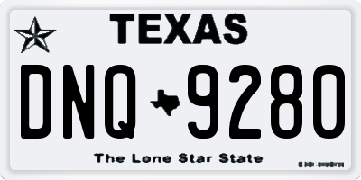 TX license plate DNQ9280