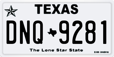 TX license plate DNQ9281
