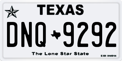 TX license plate DNQ9292