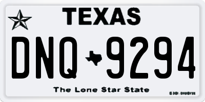 TX license plate DNQ9294