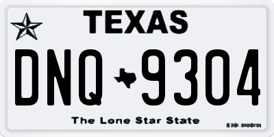 TX license plate DNQ9304