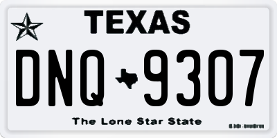 TX license plate DNQ9307