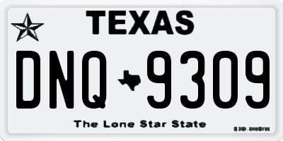 TX license plate DNQ9309