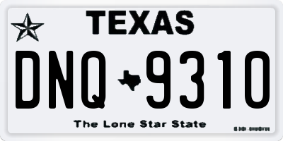 TX license plate DNQ9310