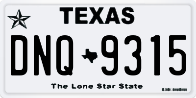 TX license plate DNQ9315