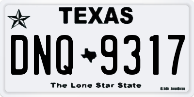 TX license plate DNQ9317