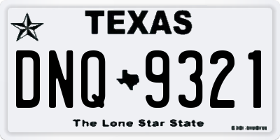 TX license plate DNQ9321