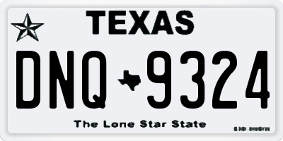 TX license plate DNQ9324