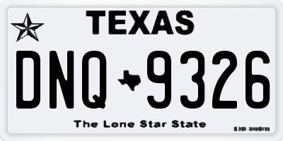 TX license plate DNQ9326