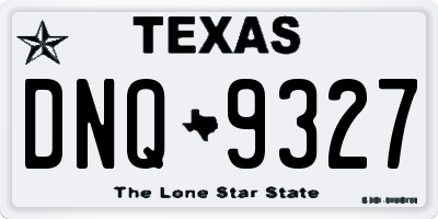 TX license plate DNQ9327