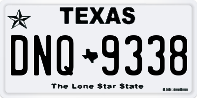 TX license plate DNQ9338