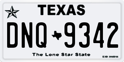 TX license plate DNQ9342