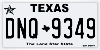 TX license plate DNQ9349
