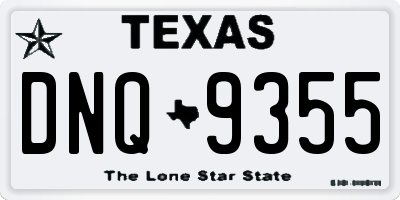 TX license plate DNQ9355