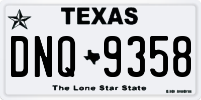TX license plate DNQ9358