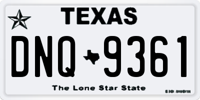 TX license plate DNQ9361